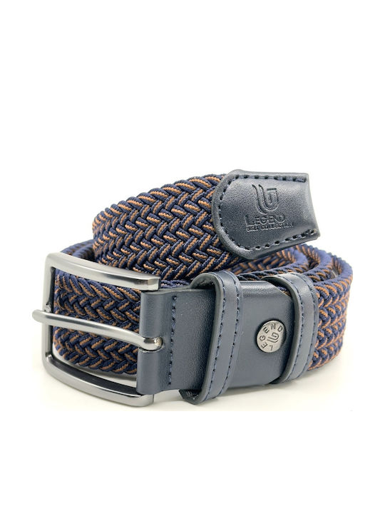 Elastic Men's Belt Knitted Blue
