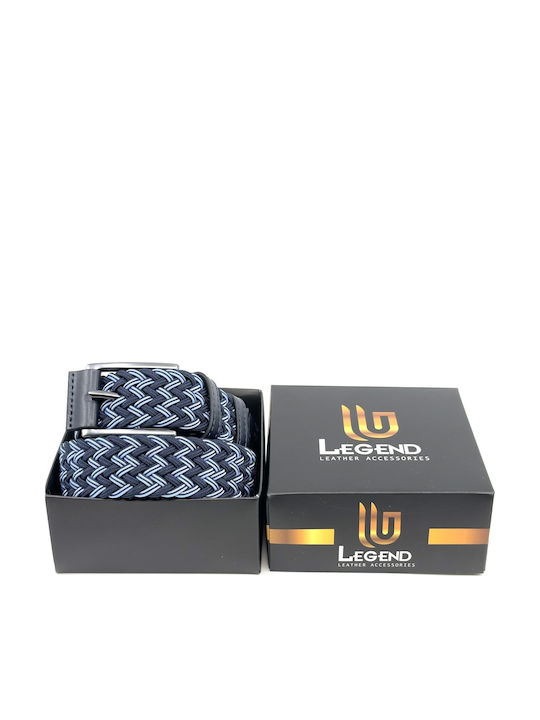 Elastic Men's Belt Knitted Blue