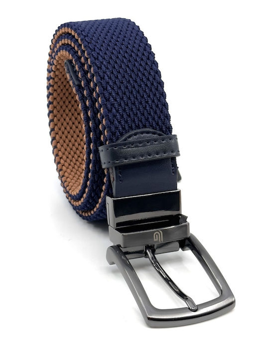 Elastic Men's Belt Leather Knitted Double Sided Multicolored