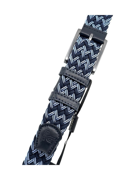 Elastic Men's Belt Knitted Blue