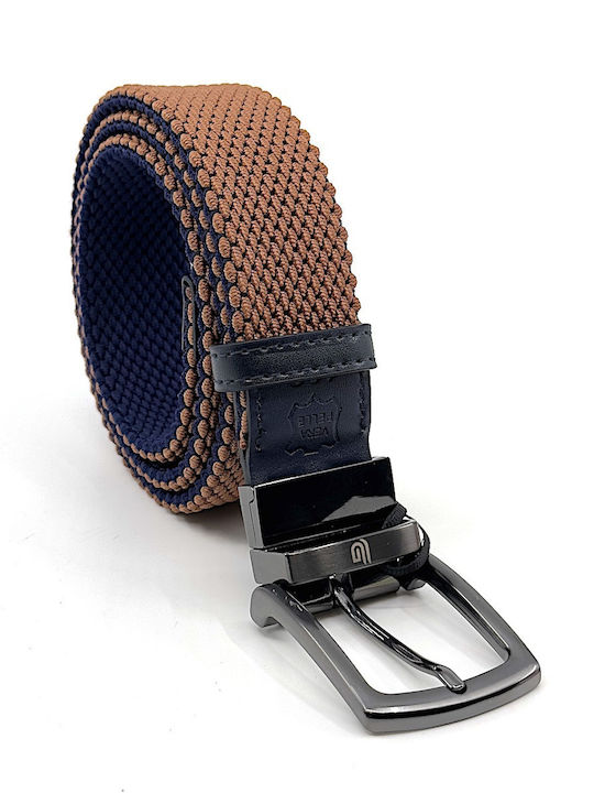 Elastic Men's Belt Leather Knitted Double Sided Multicolored