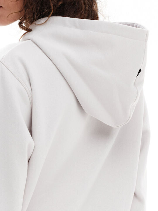 Women's Sweatshirt Jacket Hooded White