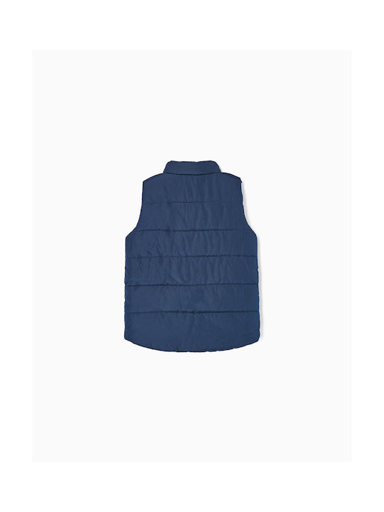 Zippy Boys Quilted Coat Navy Blue Sleeveless