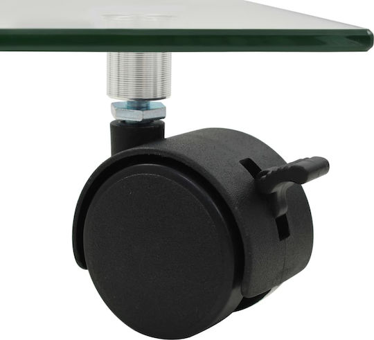 vidaXL Suporturi pentru ghiveci Sticlă Transparent cu Roți 35bucx35buccm. 4buc