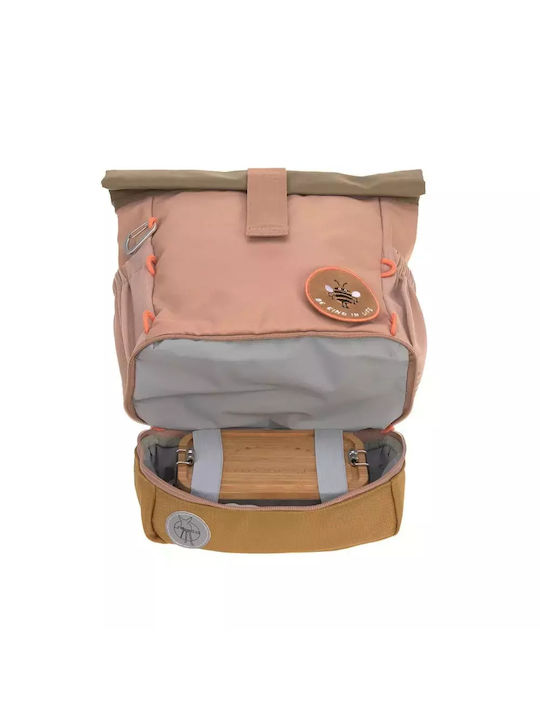 Laessig Rolltop School Bag Backpack Elementary, Elementary Nature Brown with Water Bottle Holder 11Liters