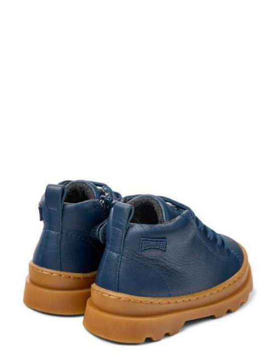 Brutus Leather Kids Boots with Laces Blue