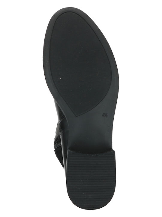 Leather Riding Boots with Zipper Black