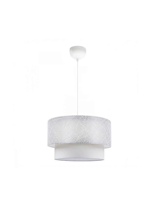 Megapap Barnhart Κρεμαστό Φωτιστικό Λευκό με Ντουί E27 30x30x70εκ.