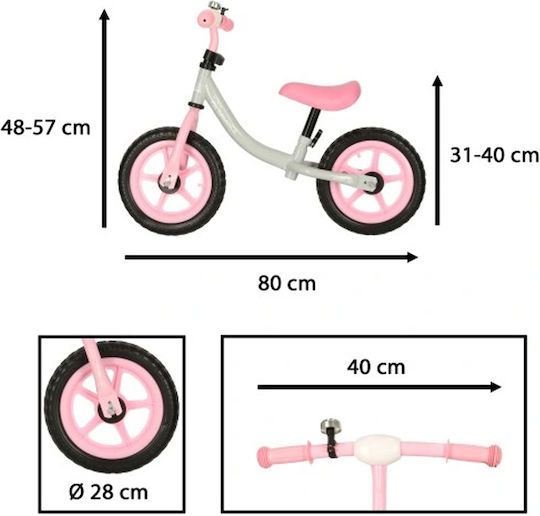 ikonka Kids Balance Bike Cross-Country Pink