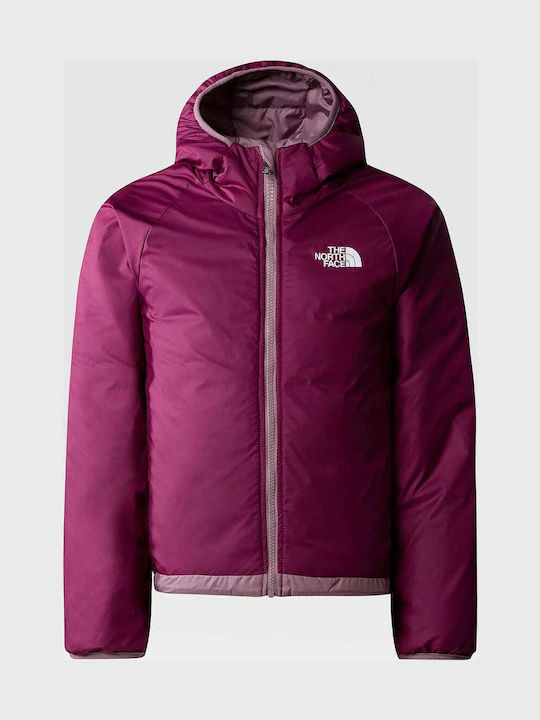 Kids' Sports Jacket Short Double Sided with Hood Purple Reversible Perrito
