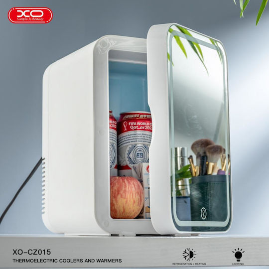XO Cosmetic Refrigerator 8lt with Mirror, LED Lighting & Heating Function White 55W