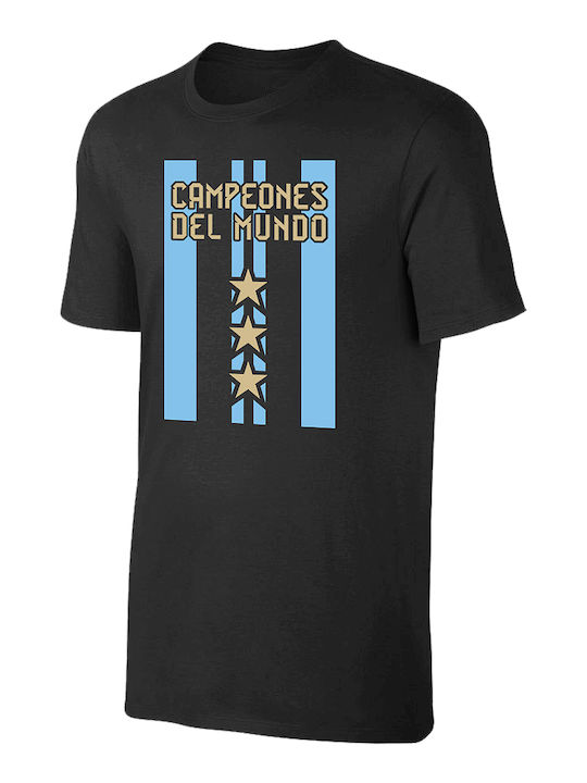 Sportarena Ανδρικό T-shirt Κοντομάνικο Μαύρο