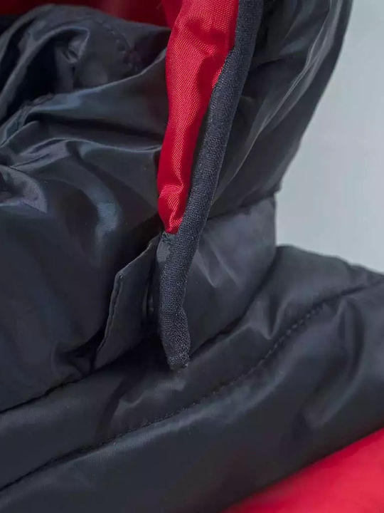 Kinder Steppjacke Kurz mit Kapuze Marineblau