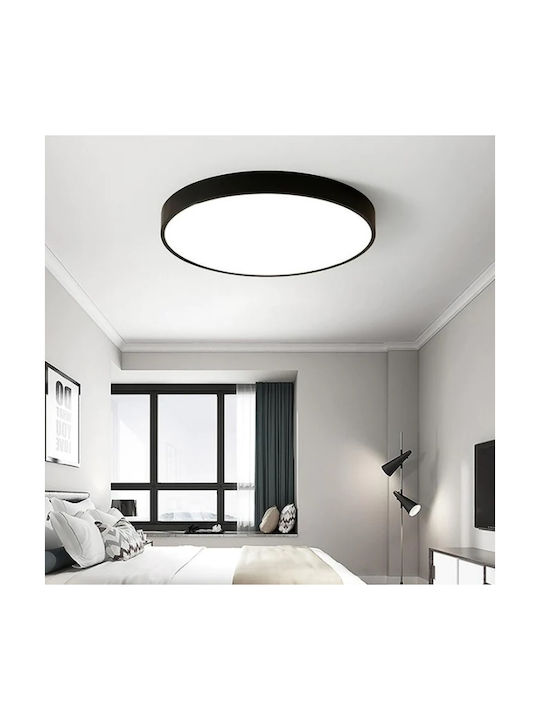 Vivalux Luka Ceiling Mount Light 50cm Black with Integrated LED