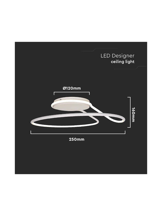 V-TAC Ceiling Mount Light 25cm White with Integrated LED