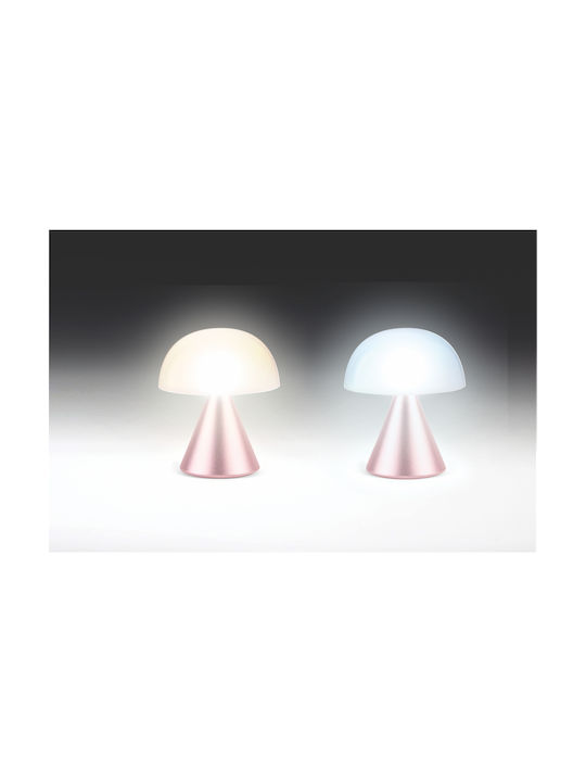 Lexon Metal Lampă de masă LED cu Abajur Alb și Bază Roz