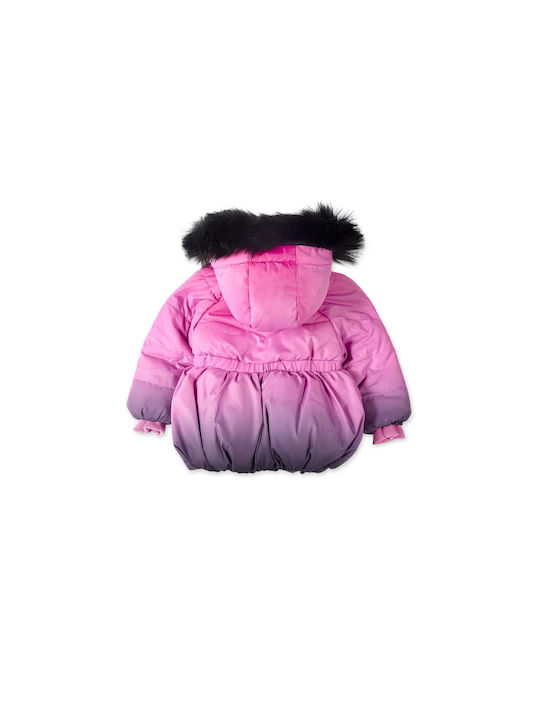 Tuc Tuc Kids Quilted Jacket Long with Hood Pink