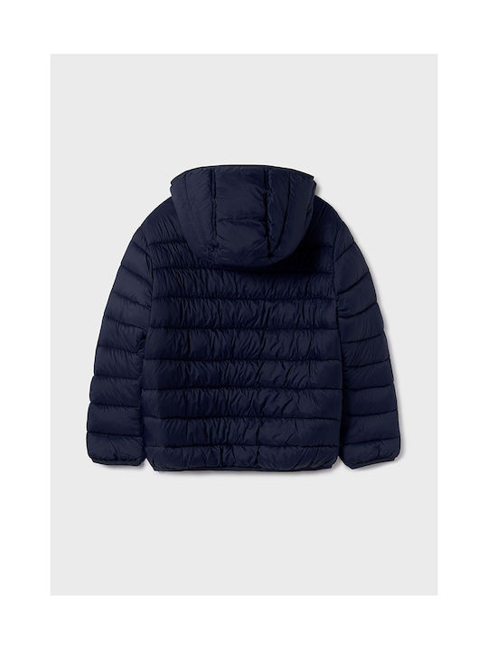 Mayoral Boys Quilted Coat Navy Blue with Ηood