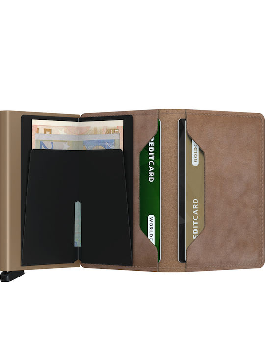 Slimwallet Кожен Мъжки Портфейл За Карти Кафяв