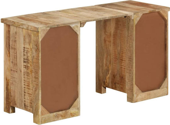 Γραφείο από Μασίφ Ξύλο Μπεζ 140x50x77εκ.