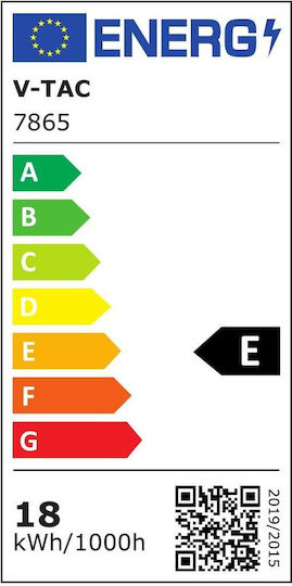 V-TAC Στρογγυλό Χωνευτό LED Panel 18W με Φυσικό Λευκό Φως 4000K