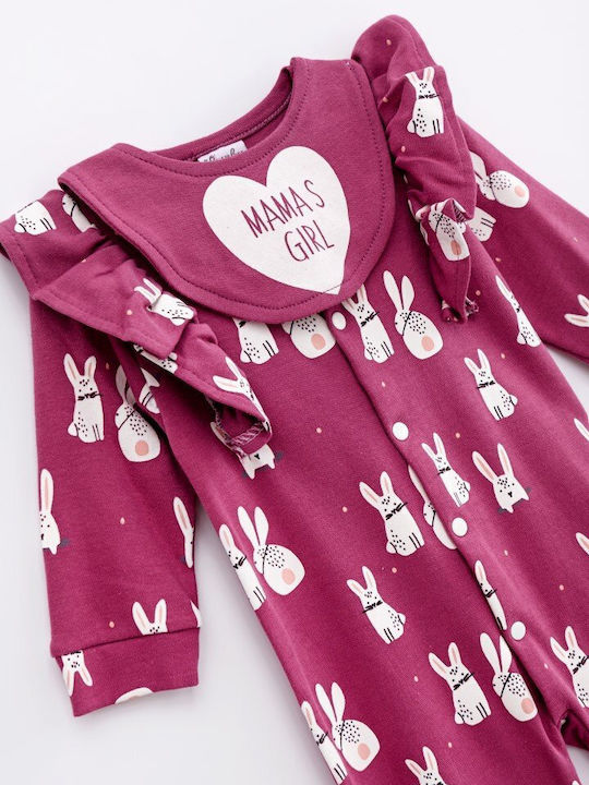 Funky Baby Bodysuit Set Long-Sleeved with Accessories Fuchsia