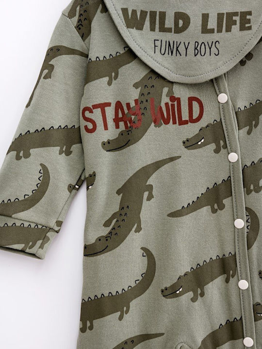 Funky Set Babystrampler Langärmliges mit Zubehör Grün 2Stück