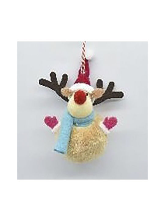 Iliadis Christmas Fabric Reindeer Ornament Beige 13x8cm