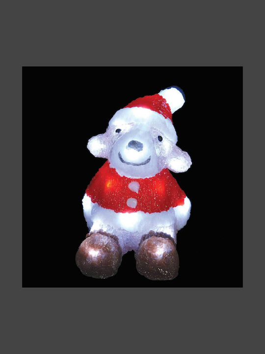 Illuminated Christmas Plastic Figure Hat Red Height 20cm