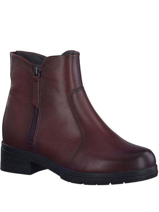 Tamaris Leather Women's Ankle Boots Burgundy