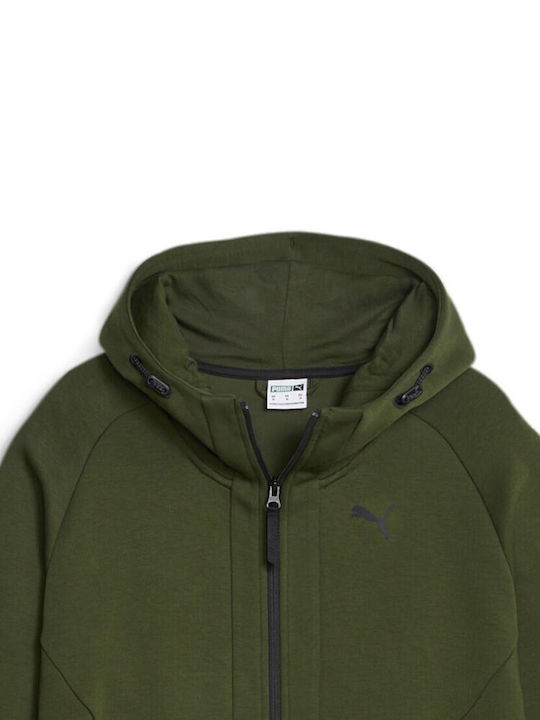 Puma Men's Sweatshirt Jacket with Hood Khaki