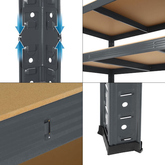 ECD Germany Dexions 100x60x200cm with 5 Shelves Total Load Capacity 875kg 2pcs