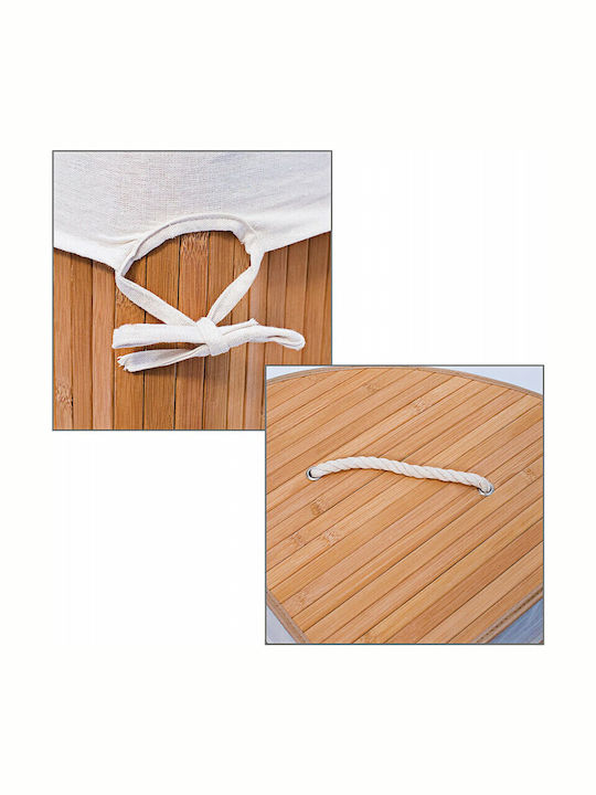 Relaxdays Καλάθι Απλύτων Bamboo με Καπάκι Μπεζ