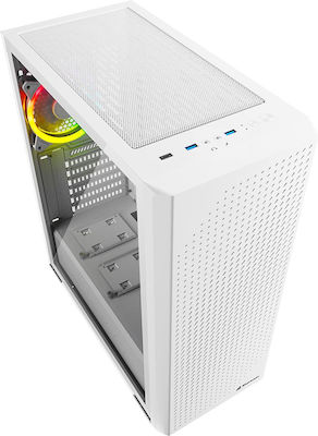 Sharkoon VS9 RGB Midi Tower Computer Case with Window Panel White