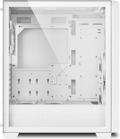 Sharkoon VS9 RGB Gaming Midi Tower Κουτί Υπολογιστή με Πλαϊνό Παράθυρο Λευκό