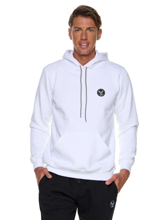 Bodymove Herren Sweatshirt mit Kapuze Weiß