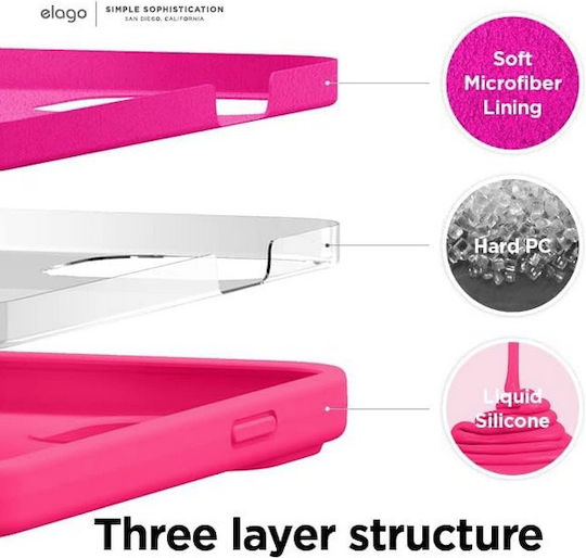 Elago Premium Back Cover Silicone Neon Hot Pink (iPhone 13 Pro Max)