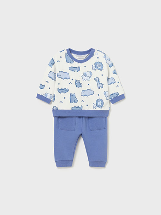 Mayoral Kids Sweatpants Set Blue 4pcs