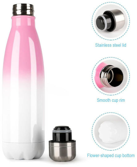 Koupakoupa Banksy (Hope) Recycelbar Flasche Thermosflasche Rostfreier Stahl BPA Frei 500ml Rosa