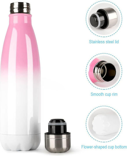 Koupakoupa Mickey head Recyclable Bottle Thermos Stainless Steel BPA Free 500ml Pink