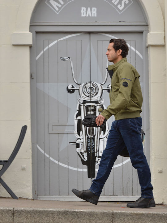 Oxford Winter Men's Motorcycle Jacket Waterproof Green