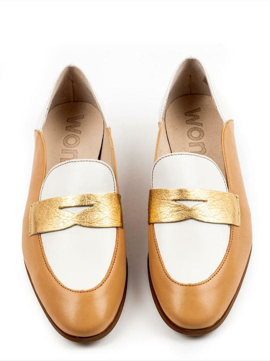 Δερμάτινα Γυναικεία Loafers σε Ταμπά Χρώμα