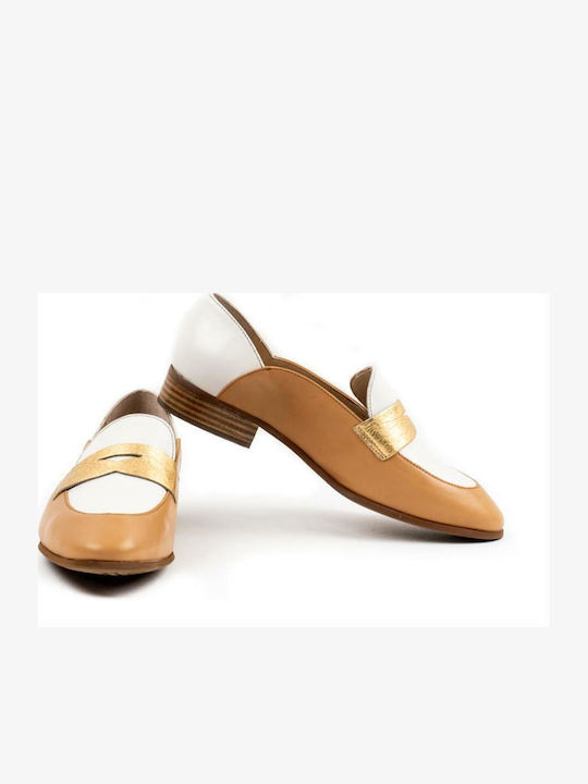 Δερμάτινα Γυναικεία Loafers σε Ταμπά Χρώμα