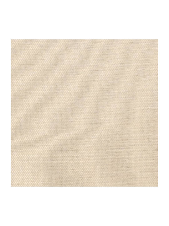 Double Bed Mattress Base Upholstered with Fabric Beige with Slats & Mattress 160x200cm