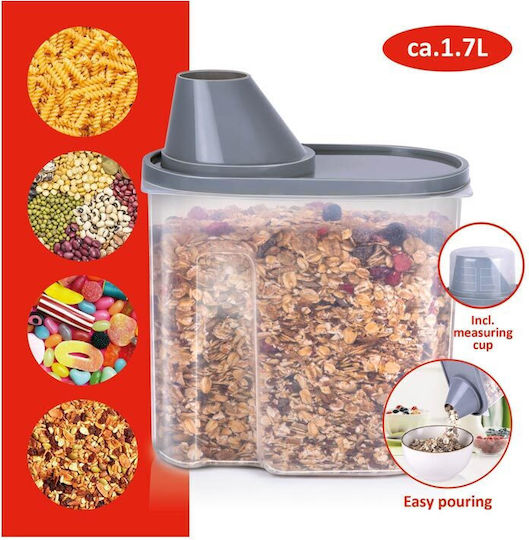 Alpina Appliances Vase Cereals with Lid Plastic Transparent 1700ml