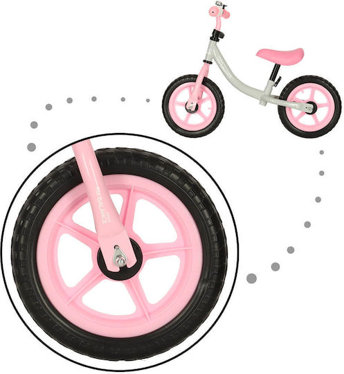 ikonka Kids Balance Bike Cross-Country Pink