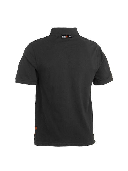 Herock Levi Men's Short Sleeve Blouse Polo Black