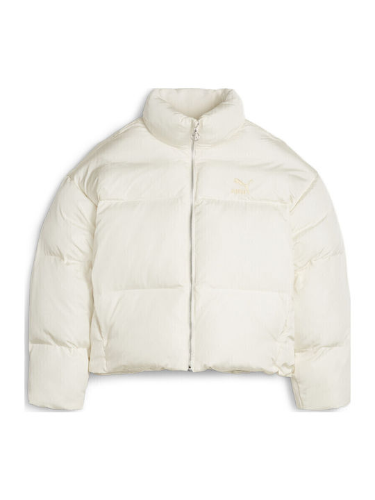 Classics Women's Short Puffer Jacket for Winter Beige