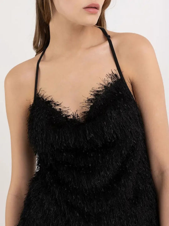 Damen Bluse mit Trägern Schwarz