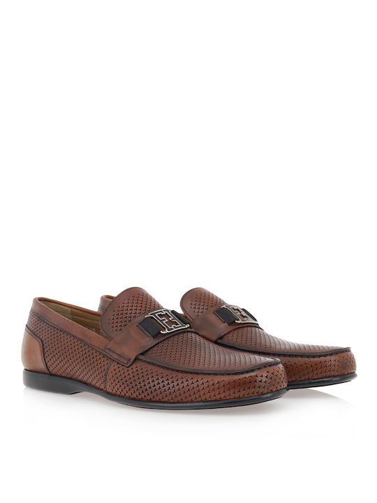 Giovanni Morelli Men's Leather Loafers Tabac Brown